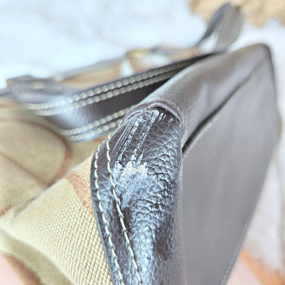 Y2K Purse Bag Brown and Tan Gold Accents NOT A COACH BAG - Picture 6 of 12